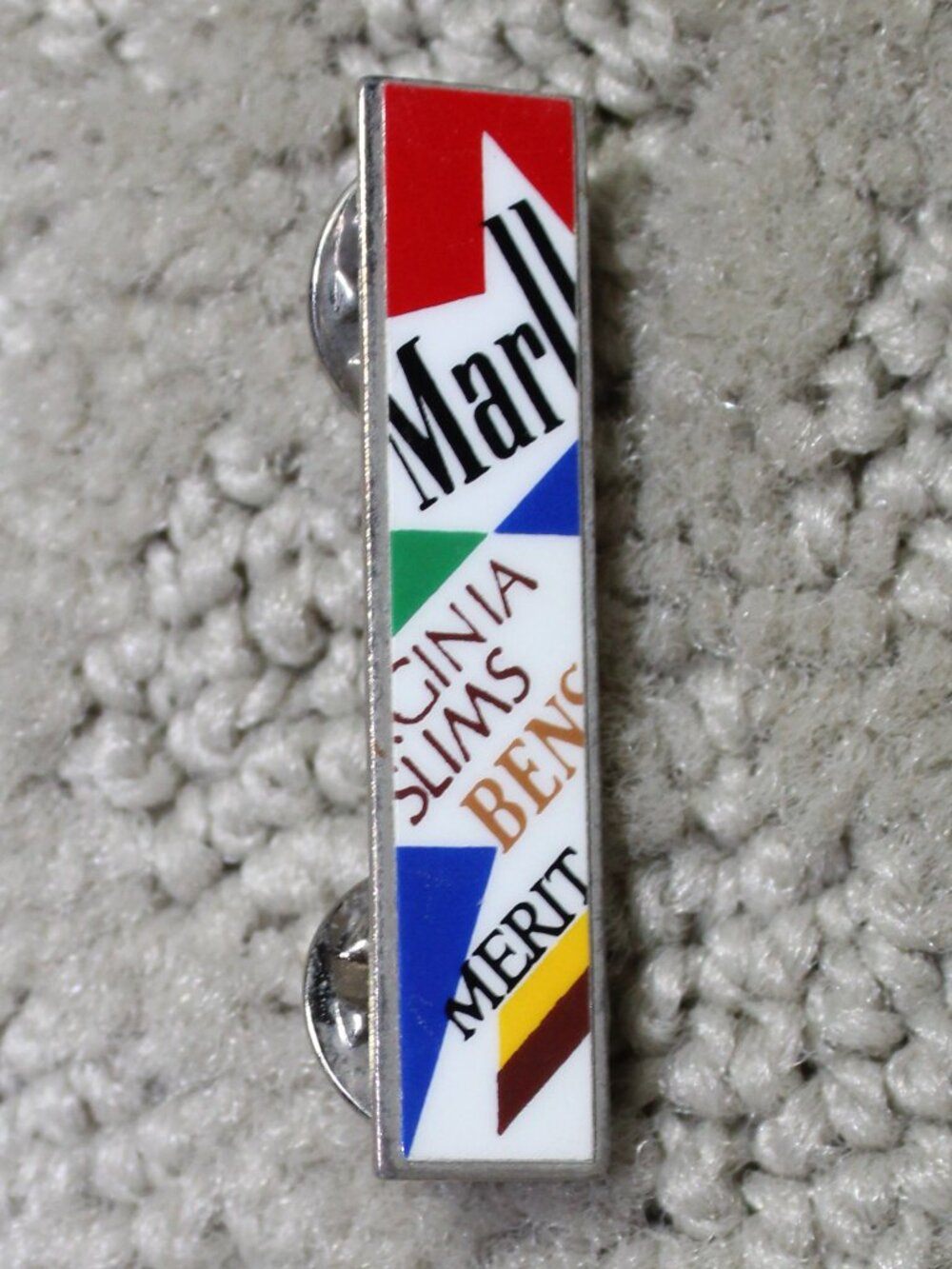 Vintage Philip Morris Multi Brand Pin Marlboro Virginia Slims Merit 1.5"x.375"